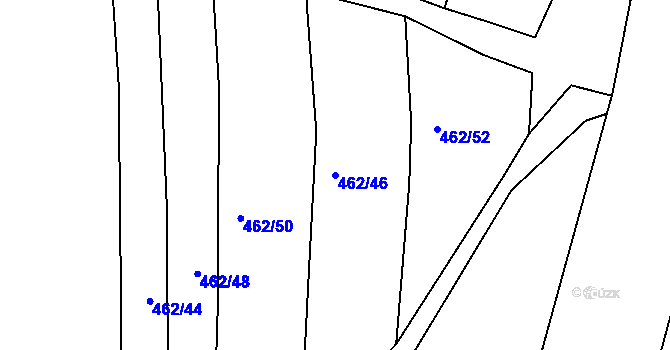 Parcela st. 462/46 v KÚ Klečůvka, Katastrální mapa