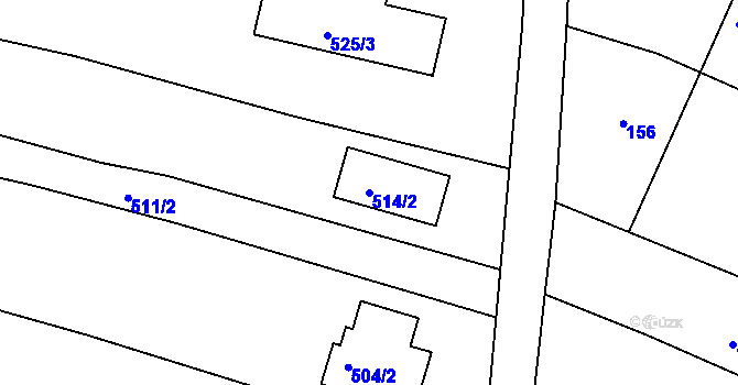Parcela st. 514/2 v KÚ Klečůvka, Katastrální mapa