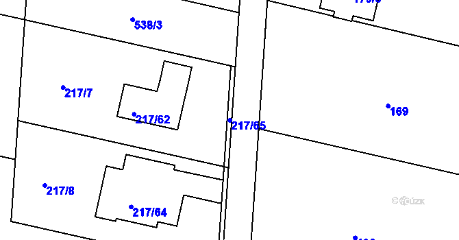 Parcela st. 217/65 v KÚ Klečůvka, Katastrální mapa
