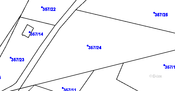 Parcela st. 357/24 v KÚ Klečůvka, Katastrální mapa