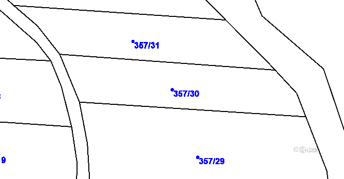 Parcela st. 357/30 v KÚ Klečůvka, Katastrální mapa