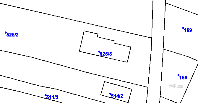 Parcela st. 525/3 v KÚ Klečůvka, Katastrální mapa
