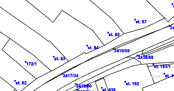 Parcela st. 84 v KÚ Klenčí pod Čerchovem, Katastrální mapa