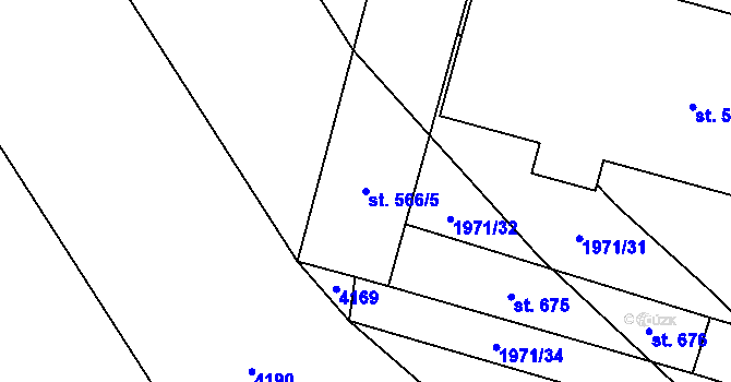Parcela st. 566/5 v KÚ Klenčí pod Čerchovem, Katastrální mapa