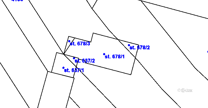 Parcela st. 678/1 v KÚ Klenčí pod Čerchovem, Katastrální mapa