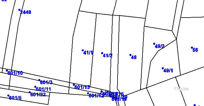 Parcela st. 41/2 v KÚ Klenčí pod Čerchovem, Katastrální mapa