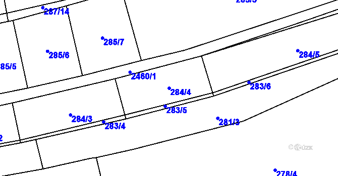 Parcela st. 284/4 v KÚ Klenčí pod Čerchovem, Katastrální mapa