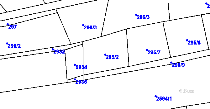 Parcela st. 295/2 v KÚ Klenčí pod Čerchovem, Katastrální mapa