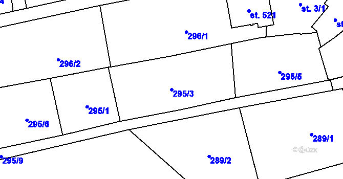 Parcela st. 295/3 v KÚ Klenčí pod Čerchovem, Katastrální mapa