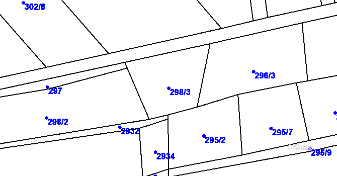 Parcela st. 298/3 v KÚ Klenčí pod Čerchovem, Katastrální mapa