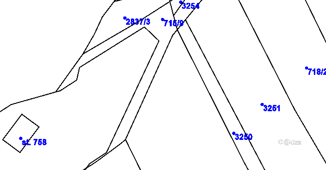 Parcela st. 718/2 v KÚ Klenčí pod Čerchovem, Katastrální mapa