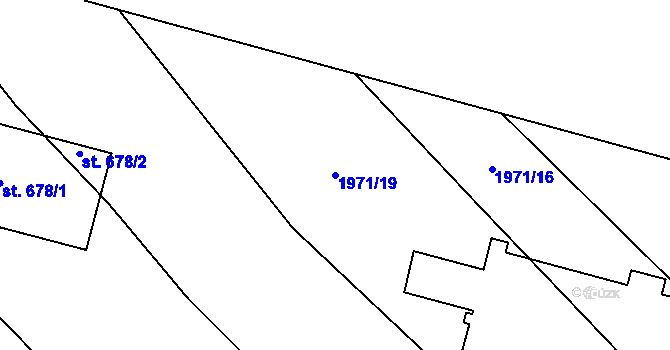 Parcela st. 1971/19 v KÚ Klenčí pod Čerchovem, Katastrální mapa