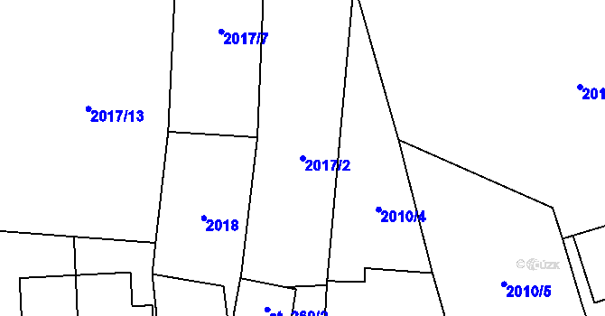 Parcela st. 2017/2 v KÚ Klenčí pod Čerchovem, Katastrální mapa