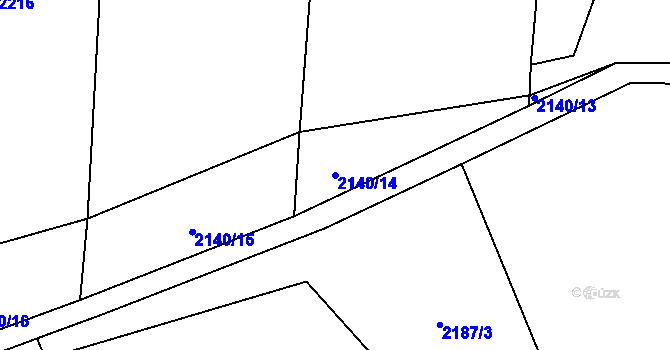 Parcela st. 2140/14 v KÚ Klenčí pod Čerchovem, Katastrální mapa