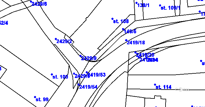 Parcela st. 2419/17 v KÚ Klenčí pod Čerchovem, Katastrální mapa