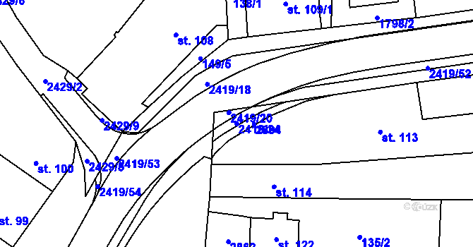 Parcela st. 2419/24 v KÚ Klenčí pod Čerchovem, Katastrální mapa