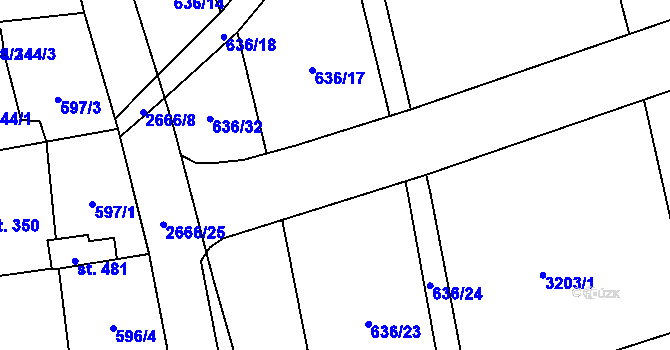 Parcela st. 636/20 v KÚ Klenčí pod Čerchovem, Katastrální mapa
