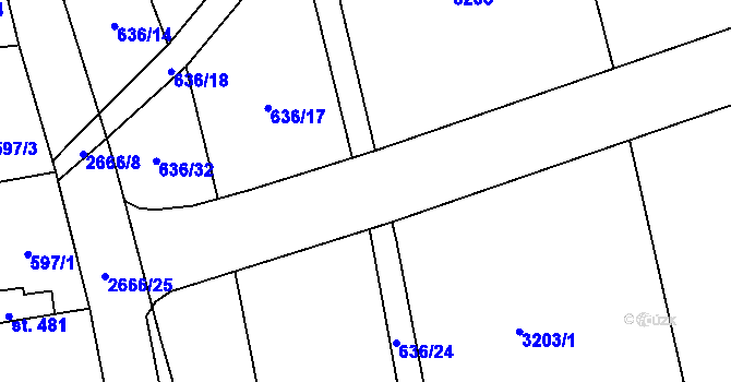Parcela st. 636/21 v KÚ Klenčí pod Čerchovem, Katastrální mapa