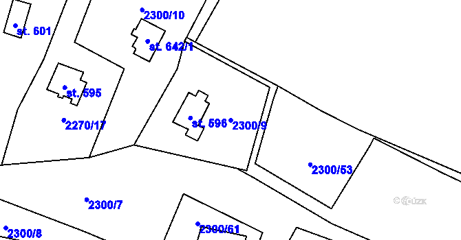 Parcela st. 2300/9 v KÚ Klenčí pod Čerchovem, Katastrální mapa