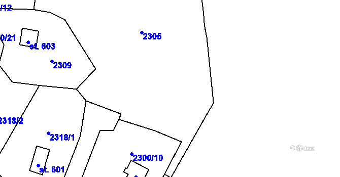 Parcela st. 2300/13 v KÚ Klenčí pod Čerchovem, Katastrální mapa