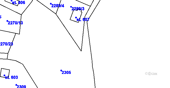 Parcela st. 2300/17 v KÚ Klenčí pod Čerchovem, Katastrální mapa