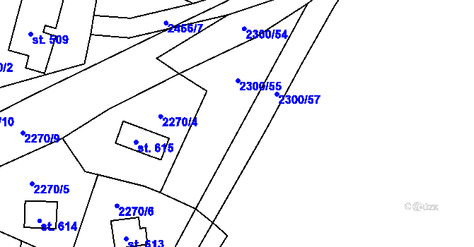 Parcela st. 2300/56 v KÚ Klenčí pod Čerchovem, Katastrální mapa
