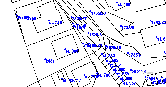 Parcela st. 715/19 v KÚ Klenčí pod Čerchovem, Katastrální mapa