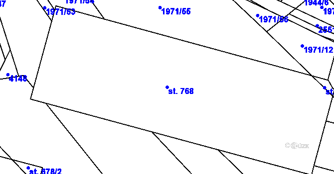 Parcela st. 768 v KÚ Klenčí pod Čerchovem, Katastrální mapa