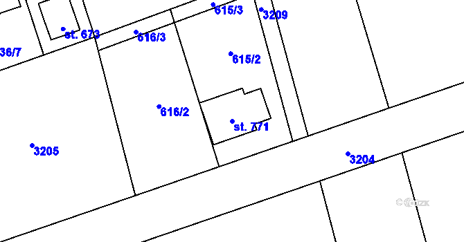 Parcela st. 771 v KÚ Klenčí pod Čerchovem, Katastrální mapa