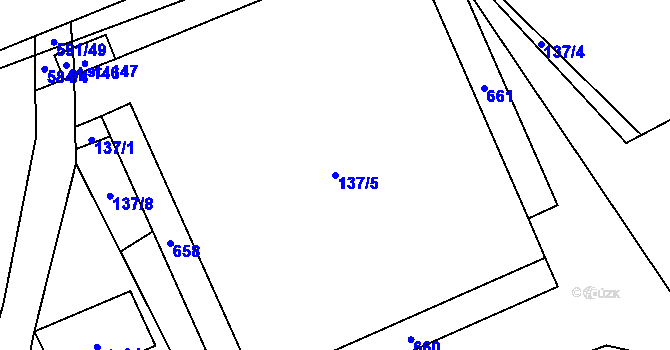 Parcela st. 137/5 v KÚ Lísková u Nemanic, Katastrální mapa