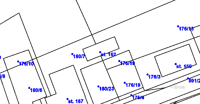 Parcela st. 162 v KÚ Lísková u Nemanic, Katastrální mapa