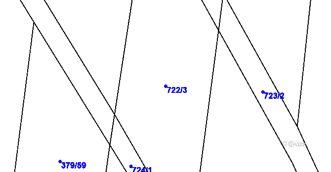Parcela st. 722/3 v KÚ Kleneč, Katastrální mapa