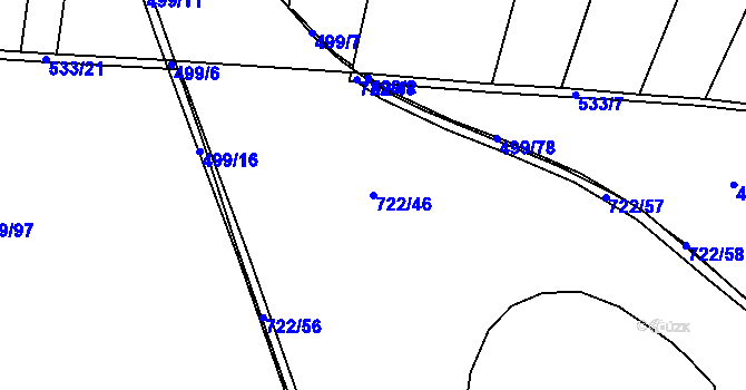 Parcela st. 722/46 v KÚ Kleneč, Katastrální mapa