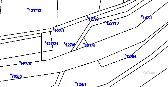 Parcela st. 127/4 v KÚ Kleneč, Katastrální mapa