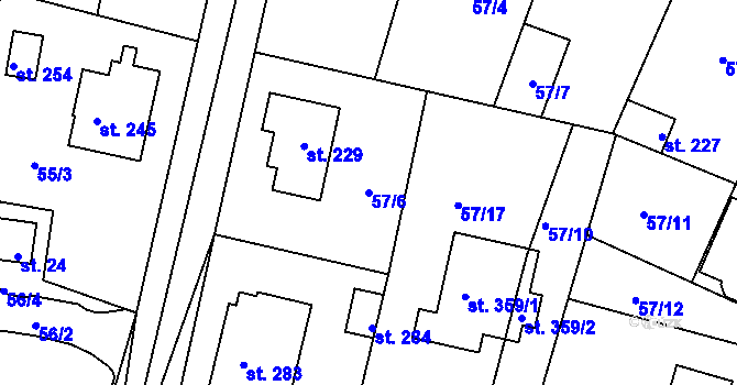Parcela st. 57/6 v KÚ Klenovice u Soběslavi, Katastrální mapa
