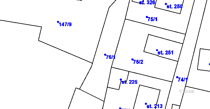 Parcela st. 76/1 v KÚ Klenovice u Soběslavi, Katastrální mapa