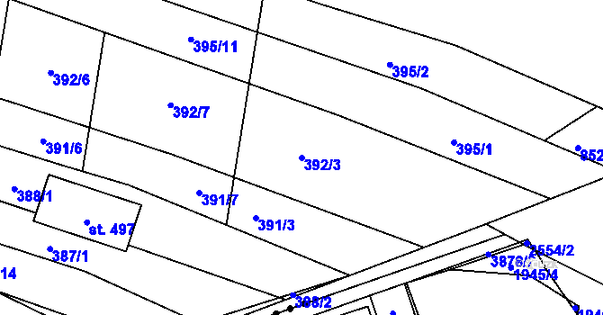 Parcela st. 392/3 v KÚ Klenovice u Soběslavi, Katastrální mapa