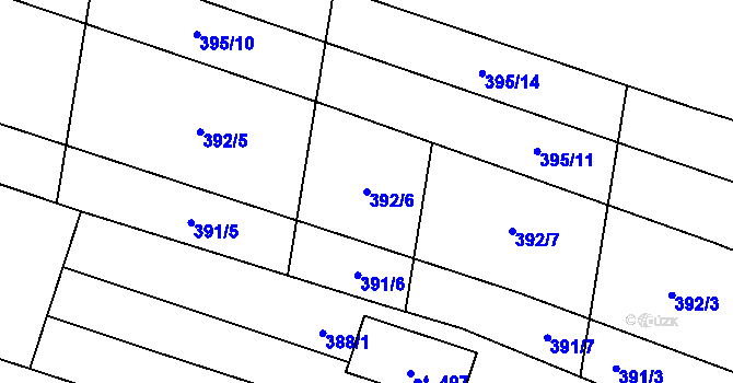 Parcela st. 392/6 v KÚ Klenovice u Soběslavi, Katastrální mapa
