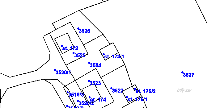 Parcela st. 173/1 v KÚ Klenovice u Soběslavi, Katastrální mapa