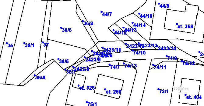 Parcela st. 74/6 v KÚ Klenovice u Soběslavi, Katastrální mapa