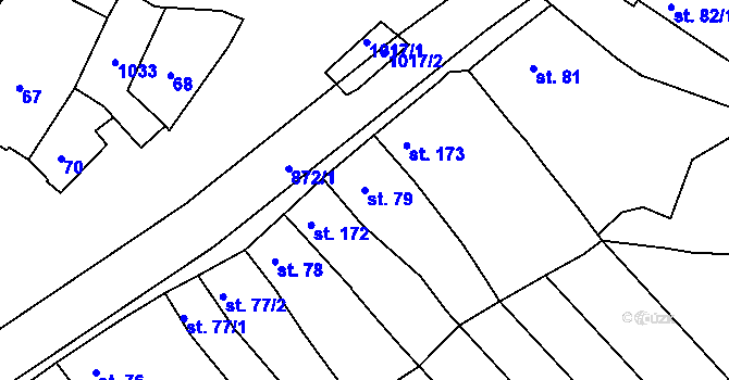 Parcela st. 79 v KÚ Klenovice na Hané, Katastrální mapa