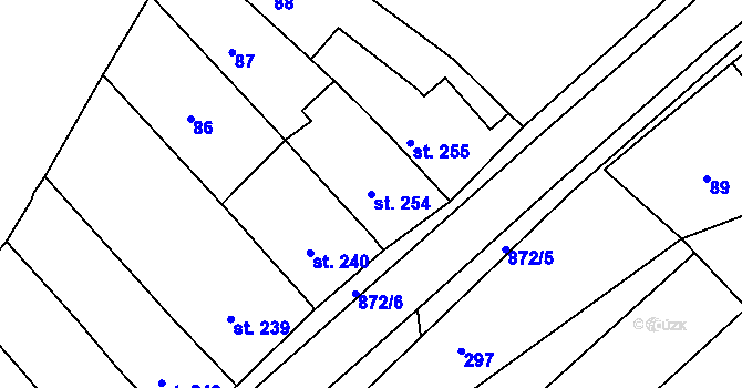 Parcela st. 254 v KÚ Klenovice na Hané, Katastrální mapa