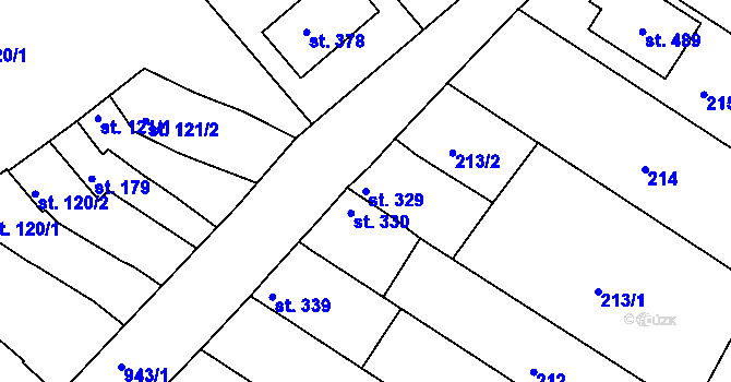 Parcela st. 329 v KÚ Klenovice na Hané, Katastrální mapa