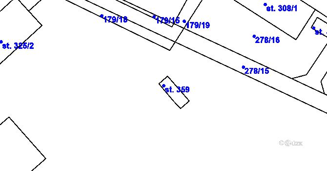 Parcela st. 359 v KÚ Klenovice na Hané, Katastrální mapa