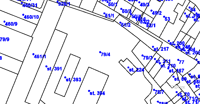 Parcela st. 79/4 v KÚ Klenovice na Hané, Katastrální mapa