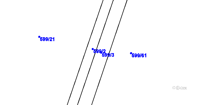 Parcela st. 599/3 v KÚ Klenovice na Hané, Katastrální mapa