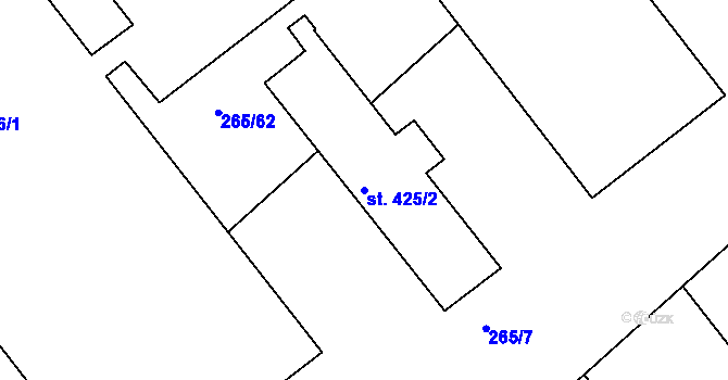 Parcela st. 425/2 v KÚ Klenovice na Hané, Katastrální mapa