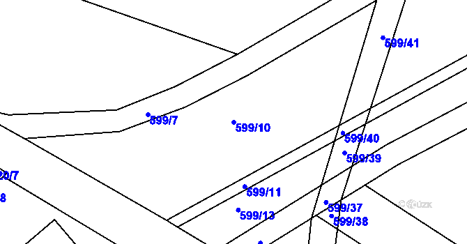 Parcela st. 599/10 v KÚ Klenovice na Hané, Katastrální mapa