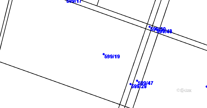 Parcela st. 599/19 v KÚ Klenovice na Hané, Katastrální mapa