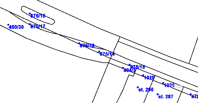 Parcela st. 875/14 v KÚ Klenovice na Hané, Katastrální mapa